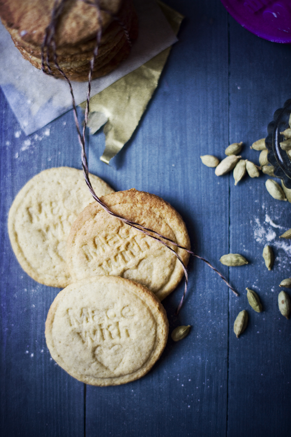 cardamom biscuits hand stamped